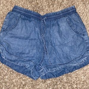 Denim Drawstring Shorts